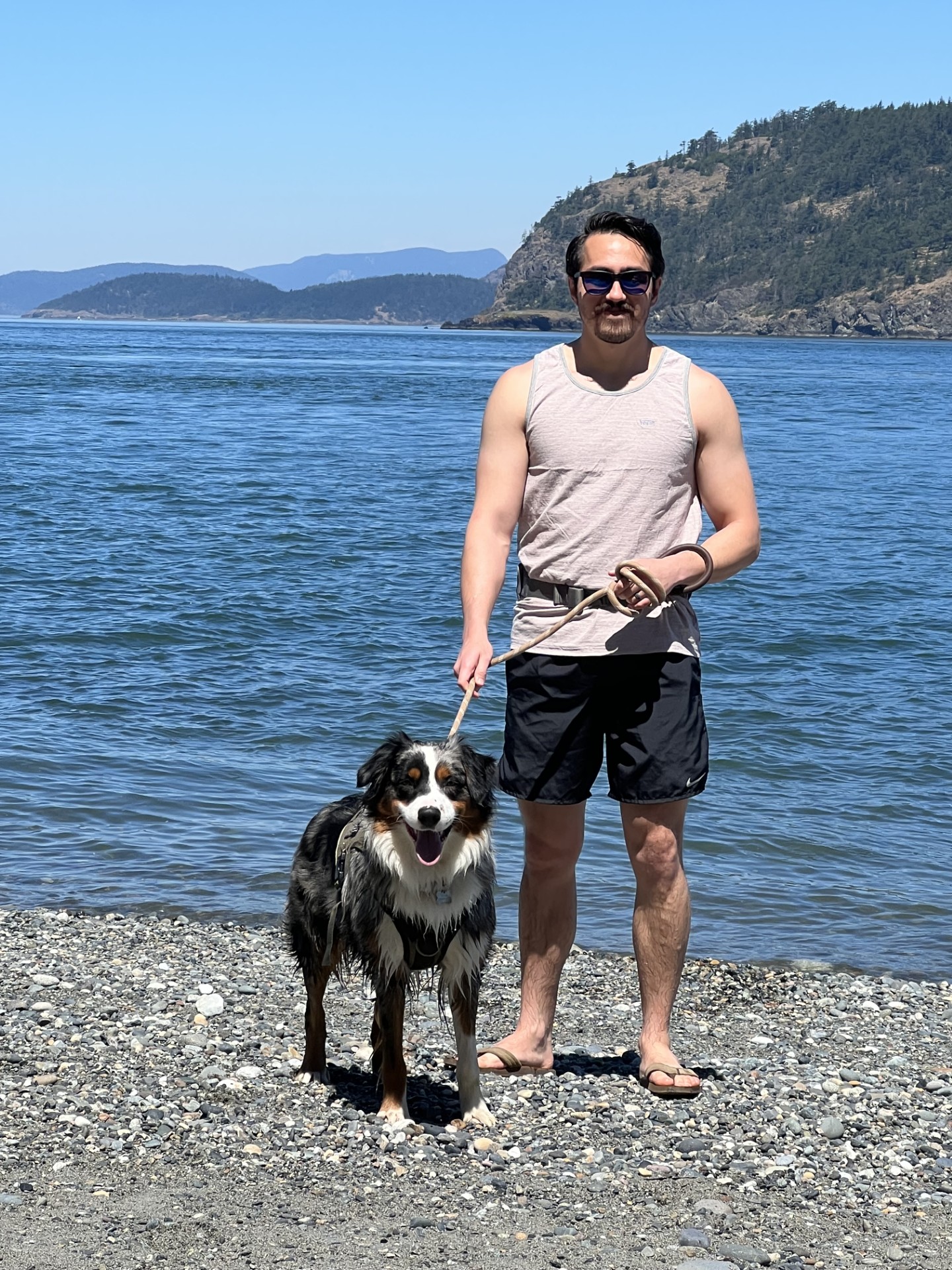 Alex Keiter with Archie on Whidbey Island, Washington