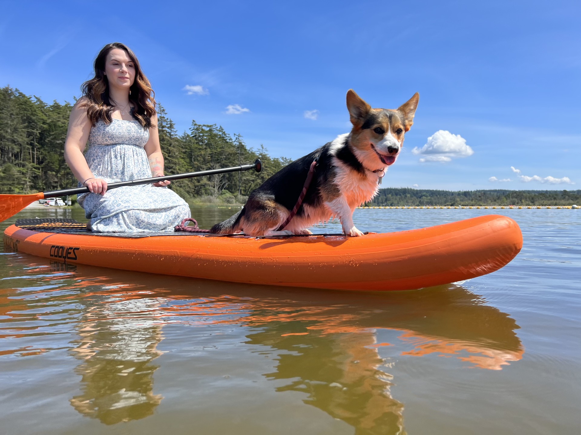 Olivia and Cora on a paddle boat