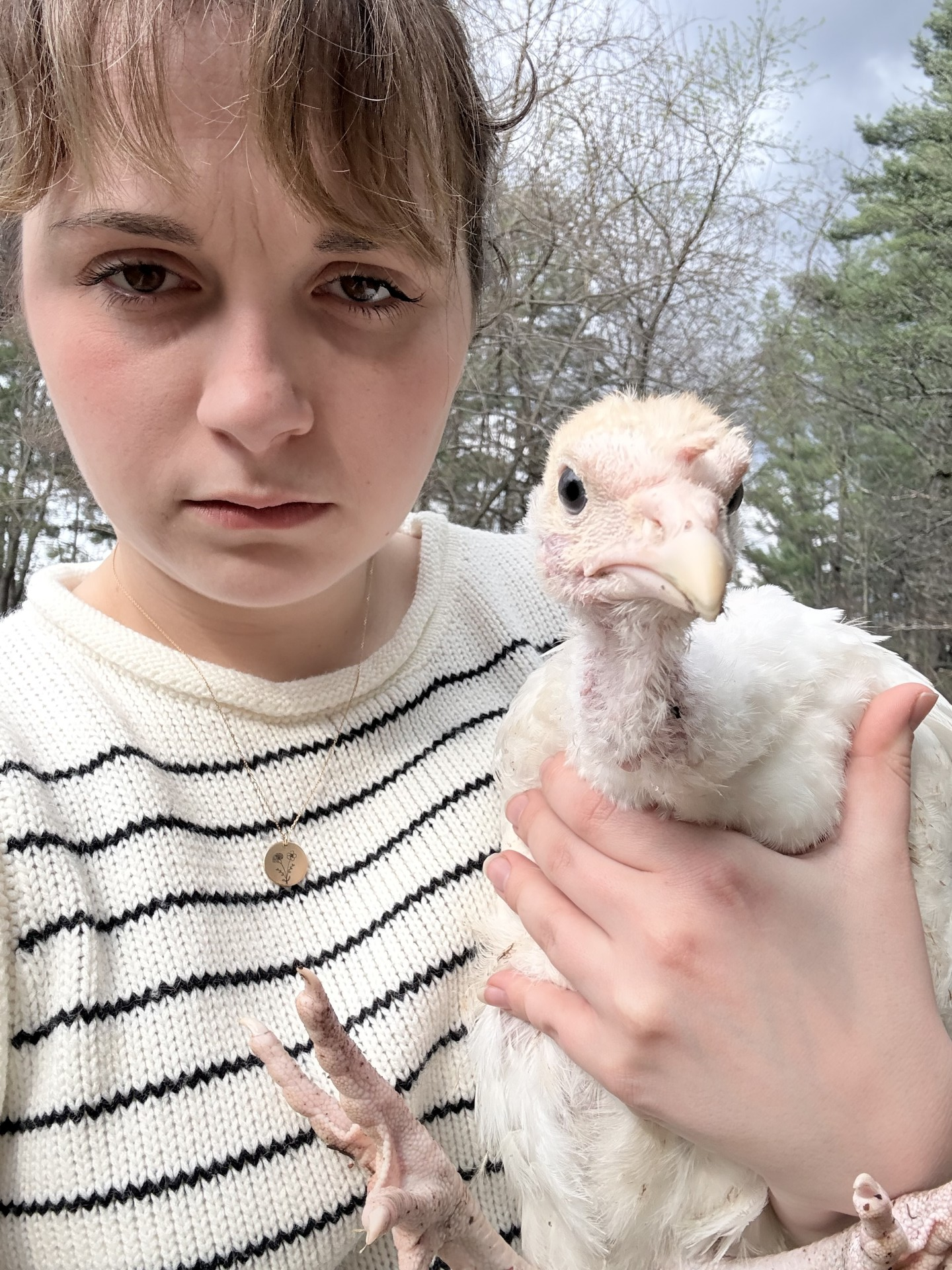 Olivia Keiter with Dave the turkey