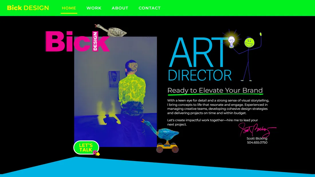 Screenshot of the Bick DESIGN portfolio website