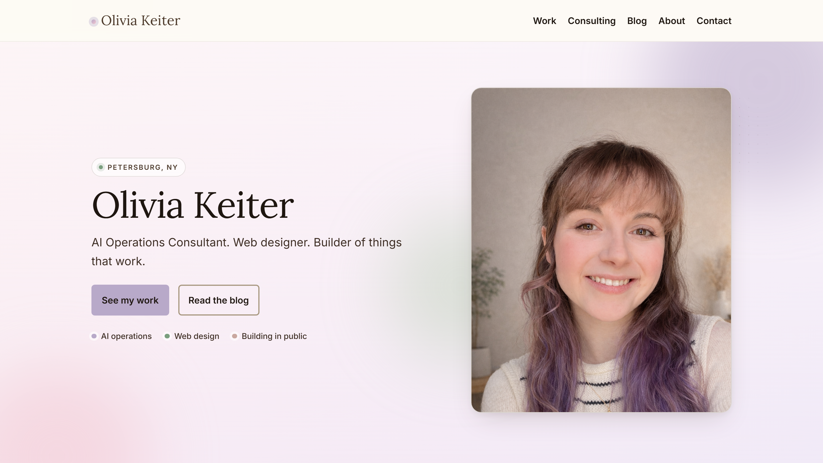 Screenshot of oliviakeiter.com